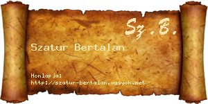 Szatur Bertalan névjegykártya