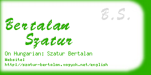 bertalan szatur business card